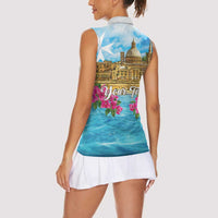 Personalized Malta Women Sleeveless Polo Shirt Valletta Capital Maltese Cross