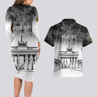 Personalized Germany Berlin Wall Couples Matching Long Sleeve Bodycon Dress and Hawaiian Shirt Tag der Deutschen Einheit