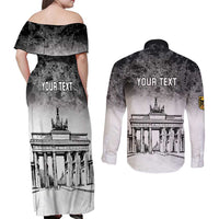Personalized Germany Berlin Wall Couples Matching Off Shoulder Maxi Dress and Long Sleeve Button Shirt Tag der Deutschen Einheit