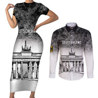 Personalized Germany Berlin Wall Couples Matching Short Sleeve Bodycon Dress and Long Sleeve Button Shirt Tag der Deutschen Einheit
