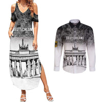 Personalized Germany Berlin Wall Couples Matching Summer Maxi Dress and Long Sleeve Button Shirt Tag der Deutschen Einheit