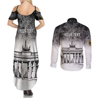 Personalized Germany Berlin Wall Couples Matching Summer Maxi Dress and Long Sleeve Button Shirt Tag der Deutschen Einheit