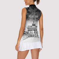 Personalized Germany Berlin Wall Women Sleeveless Polo Shirt Tag der Deutschen Einheit