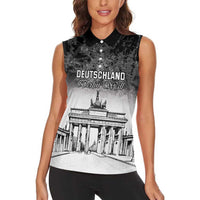 Personalized Germany Berlin Wall Women Sleeveless Polo Shirt Tag der Deutschen Einheit