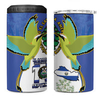 El Salvador Independence Day 4 in 1 Can Cooler Tumbler Dios Union Libertad - Wonder Print Shop