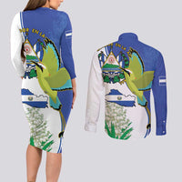 El Salvador Independence Day Couples Matching Long Sleeve Bodycon Dress and Long Sleeve Button Shirt Dios Union Libertad - Wonder Print Shop