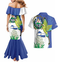 El Salvador Independence Day Couples Matching Mermaid Dress and Hawaiian Shirt Dios Union Libertad - Wonder Print Shop
