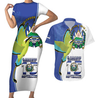 El Salvador Independence Day Couples Matching Short Sleeve Bodycon Dress and Hawaiian Shirt Dios Union Libertad - Wonder Print Shop