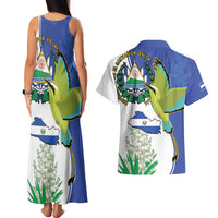 El Salvador Independence Day Couples Matching Tank Maxi Dress and Hawaiian Shirt Dios Union Libertad - Wonder Print Shop