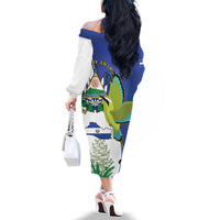 El Salvador Independence Day Family Matching Off The Shoulder Long Sleeve Dress and Hawaiian Shirt Dios Union Libertad - Wonder Print Shop