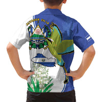 El Salvador Independence Day Family Matching Off Shoulder Maxi Dress and Hawaiian Shirt Dios Union Libertad - Wonder Print Shop