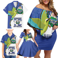 El Salvador Independence Day Family Matching Off Shoulder Short Dress and Hawaiian Shirt Dios Union Libertad - Wonder Print Shop