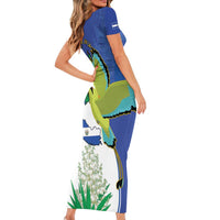 El Salvador Independence Day Family Matching Short Sleeve Bodycon Dress and Hawaiian Shirt Dios Union Libertad - Wonder Print Shop