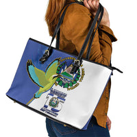 El Salvador Independence Day Leather Tote Bag Dios Union Libertad - Wonder Print Shop