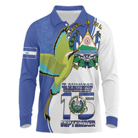 El Salvador Independence Day Long Sleeve Polo Shirt Dios Union Libertad - Wonder Print Shop