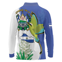 El Salvador Independence Day Long Sleeve Polo Shirt Dios Union Libertad - Wonder Print Shop
