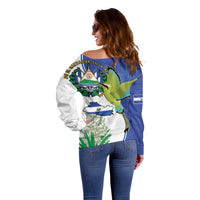 El Salvador Independence Day Off Shoulder Sweater Dios Union Libertad - Wonder Print Shop