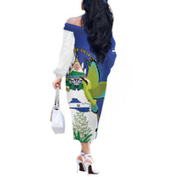 El Salvador Independence Day Off The Shoulder Long Sleeve Dress Dios Union Libertad - Wonder Print Shop