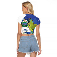 El Salvador Independence Day Raglan Cropped T Shirt Dios Union Libertad - Wonder Print Shop