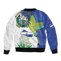 El Salvador Independence Day Sleeve Zip Bomber Jacket Dios Union Libertad - Wonder Print Shop