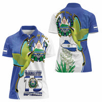 El Salvador Independence Day Women Polo Shirt Dios Union Libertad - Wonder Print Shop