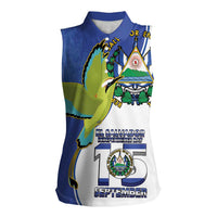 El Salvador Independence Day Women Sleeveless Polo Shirt Dios Union Libertad - Wonder Print Shop