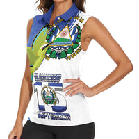 El Salvador Independence Day Women Sleeveless Polo Shirt Dios Union Libertad - Wonder Print Shop