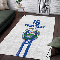 Custom El Salvador Football Area Rug La Selecta Sporty Style - Wonder Print Shop