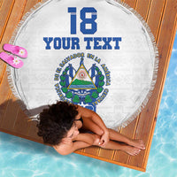 Custom El Salvador Football Beach Blanket La Selecta Sporty Style - Wonder Print Shop