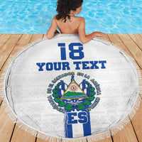 Custom El Salvador Football Beach Blanket La Selecta Sporty Style - Wonder Print Shop