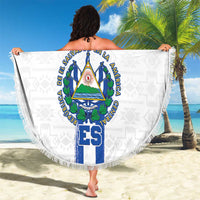 Custom El Salvador Football Beach Blanket La Selecta Sporty Style - Wonder Print Shop