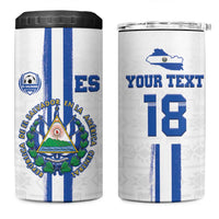 Custom El Salvador Football 4 in 1 Can Cooler Tumbler La Selecta Sporty Style - Wonder Print Shop
