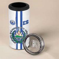 Custom El Salvador Football 4 in 1 Can Cooler Tumbler La Selecta Sporty Style - Wonder Print Shop