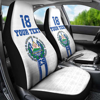 Custom El Salvador Football Car Seat Cover La Selecta Sporty Style - Wonder Print Shop