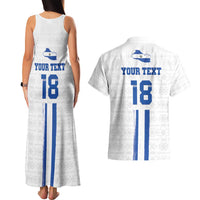 Custom El Salvador Football Couples Matching Tank Maxi Dress and Hawaiian Shirt La Selecta Sporty Style - Wonder Print Shop