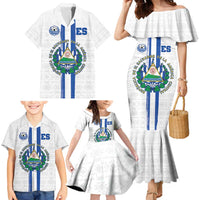 Custom El Salvador Football Family Matching Mermaid Dress and Hawaiian Shirt La Selecta Sporty Style - Wonder Print Shop