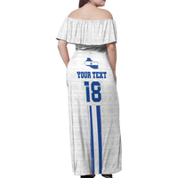 Custom El Salvador Football Family Matching Off Shoulder Maxi Dress and Hawaiian Shirt La Selecta Sporty Style - Wonder Print Shop