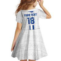 Custom El Salvador Football Family Matching Off Shoulder Short Dress and Hawaiian Shirt La Selecta Sporty Style - Wonder Print Shop