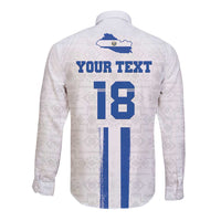 Custom El Salvador Football Long Sleeve Button Shirt La Selecta Sporty Style - Wonder Print Shop