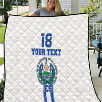 Custom El Salvador Football Quilt La Selecta Sporty Style - Wonder Print Shop