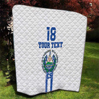 Custom El Salvador Football Quilt La Selecta Sporty Style - Wonder Print Shop
