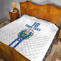 Custom El Salvador Football Quilt La Selecta Sporty Style - Wonder Print Shop