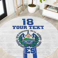 Custom El Salvador Football Round Carpet La Selecta Sporty Style - Wonder Print Shop
