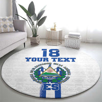 Custom El Salvador Football Round Carpet La Selecta Sporty Style - Wonder Print Shop