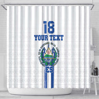 Custom El Salvador Football Shower Curtain La Selecta Sporty Style - Wonder Print Shop
