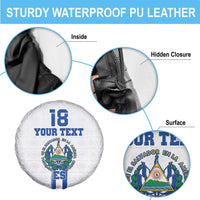 Custom El Salvador Football Spare Tire Cover La Selecta Sporty Style - Wonder Print Shop