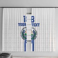 Custom El Salvador Football Window Curtain La Selecta Sporty Style - Wonder Print Shop
