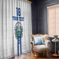Custom El Salvador Football Window Curtain La Selecta Sporty Style - Wonder Print Shop