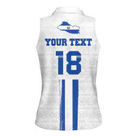 Custom El Salvador Football Women Sleeveless Polo Shirt La Selecta Sporty Style - Wonder Print Shop