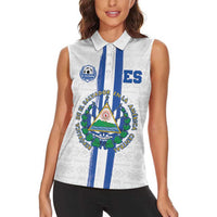 Custom El Salvador Football Women Sleeveless Polo Shirt La Selecta Sporty Style - Wonder Print Shop
